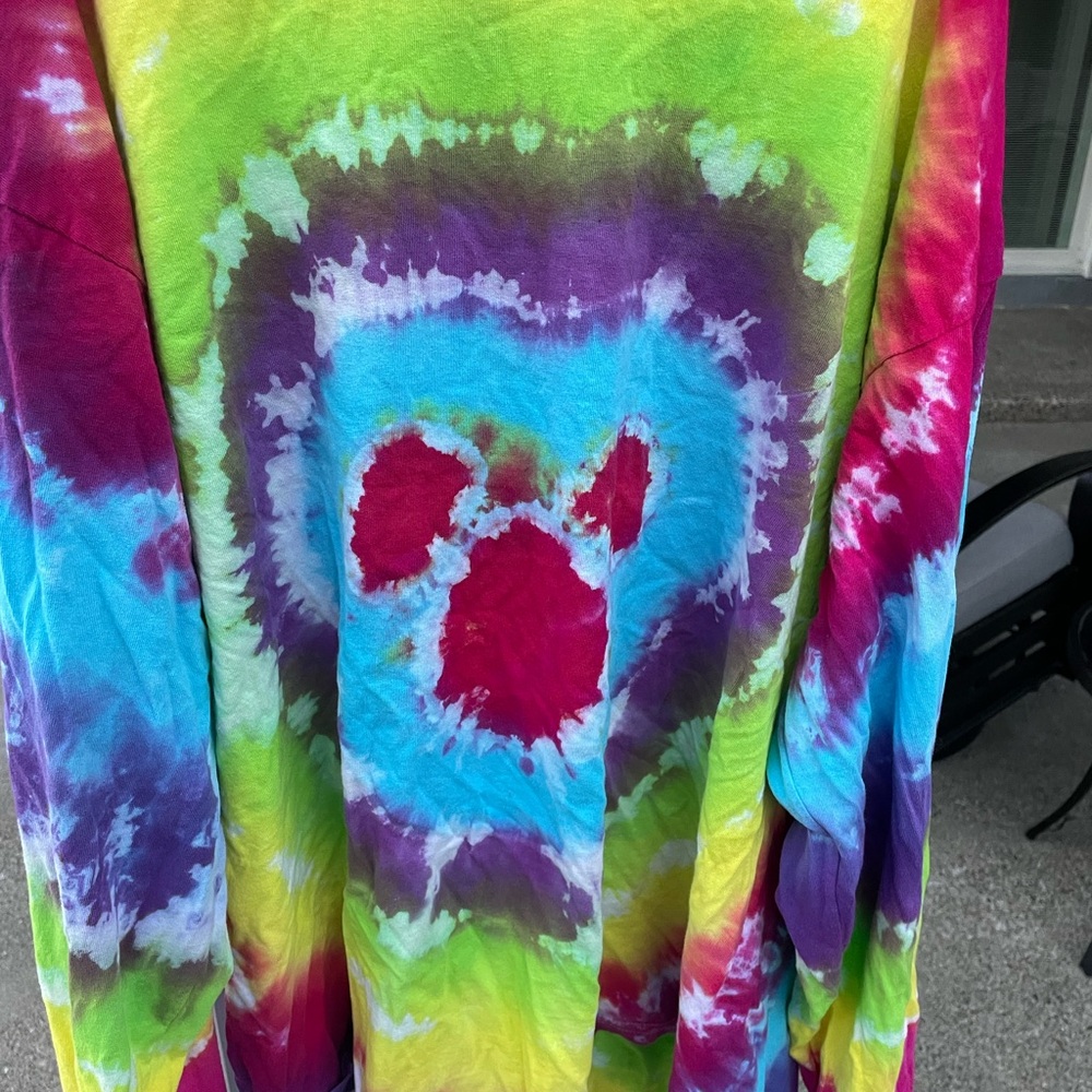 Gildan Blue and Purple Tie-Dye Mickey Mouse Shirt